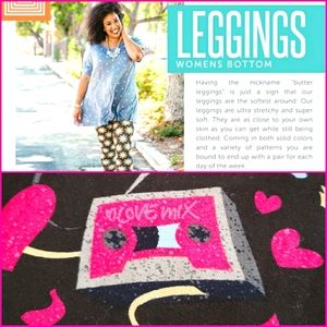 Lularoe TC cassette love electric black leggings